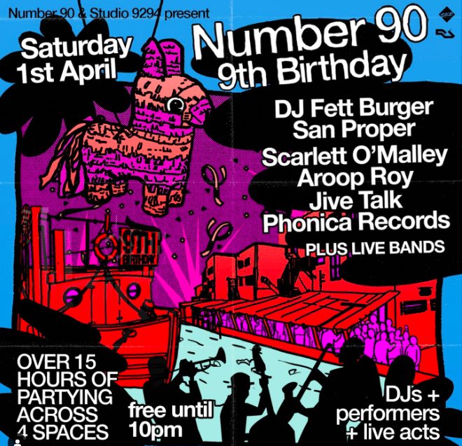 East London Dance Music Event at Number 90 Hackney Wick April 1st 2023